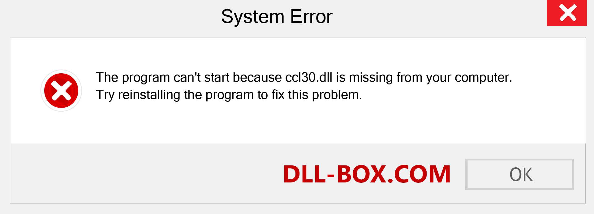  ccl30.dll file is missing?. Download for Windows 7, 8, 10 - Fix  ccl30 dll Missing Error on Windows, photos, images